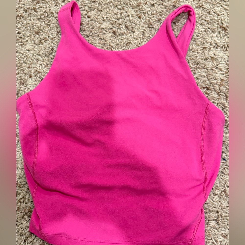Sonic Pink High Neck Align Tank Lulu